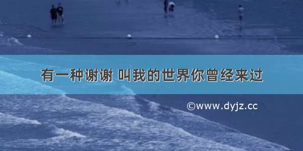 有一种谢谢 叫我的世界你曾经来过