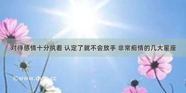 对待感情十分执着 认定了就不会放手 非常痴情的几大星座