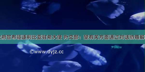 希腊政府宣布驱逐利比亚驻希大使 外交部：望有关方面通过对话协商解决分歧