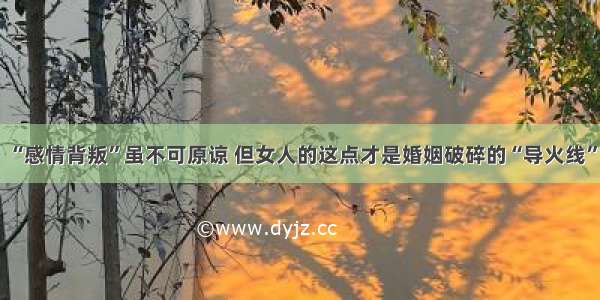 “感情背叛”虽不可原谅 但女人的这点才是婚姻破碎的“导火线”