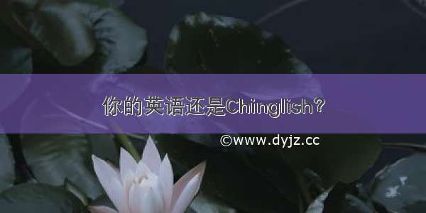你的英语还是Chinglish？