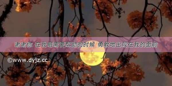 谢谢你 在我最需要帮助的时候 勇敢地出现在我的面前