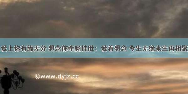 爱上你有缘无分 想念你牵肠挂肚；爱着想念 今生无缘来生再相聚