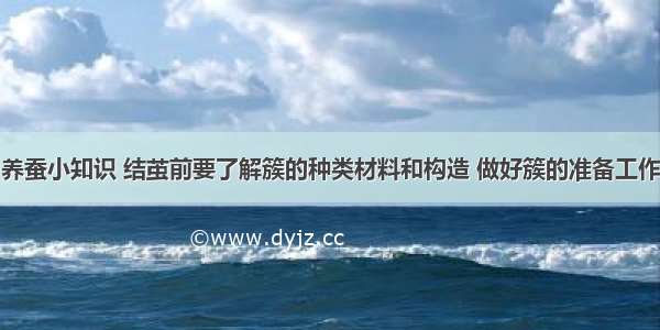 养蚕小知识 结茧前要了解簇的种类材料和构造 做好簇的准备工作