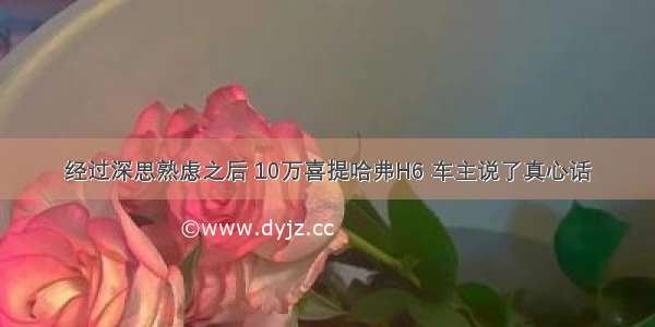 经过深思熟虑之后 10万喜提哈弗H6 车主说了真心话