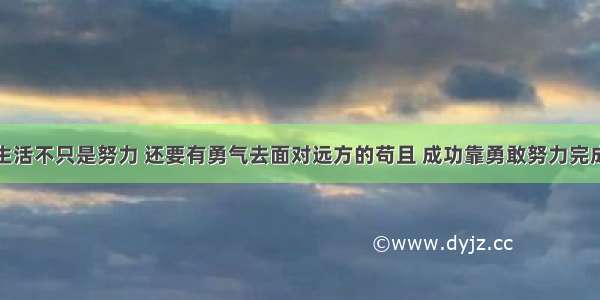 生活不只是努力 还要有勇气去面对远方的苟且 成功靠勇敢努力完成