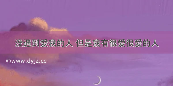 没遇到爱我的人 但是我有很爱很爱的人