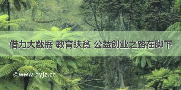 借力大数据 教育扶贫 公益创业之路在脚下