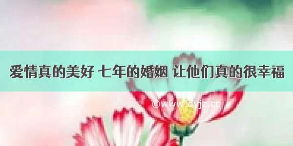 爱情真的美好 七年的婚姻 让他们真的很幸福