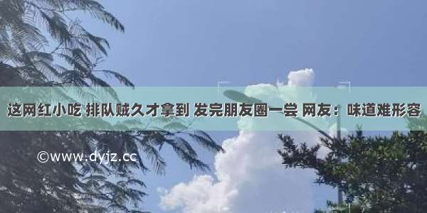 这网红小吃 排队贼久才拿到 发完朋友圈一尝 网友：味道难形容