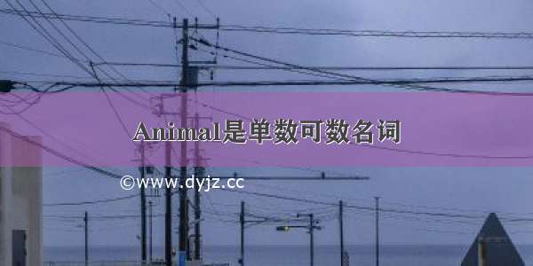 Animal是单数可数名词