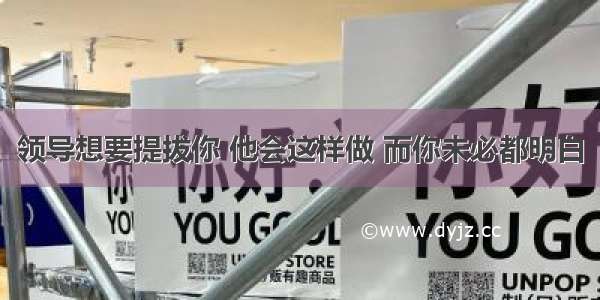 领导想要提拔你 他会这样做 而你未必都明白