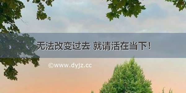 无法改变过去 就请活在当下！