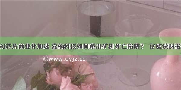 AI芯片商业化加速 嘉楠科技如何跳出矿机死亡陷阱？｜亿欧读财报