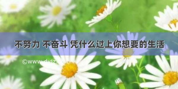 不努力 不奋斗 凭什么过上你想要的生活