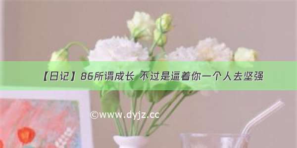 【日记】86所谓成长 不过是逼着你一个人去坚强