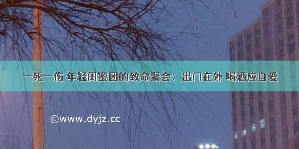 一死一伤 年轻闺蜜团的致命聚会：出门在外 喝酒应自爱