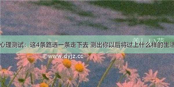 心理测试：这4条路选一条走下去 测出你以后将过上什么样的生活