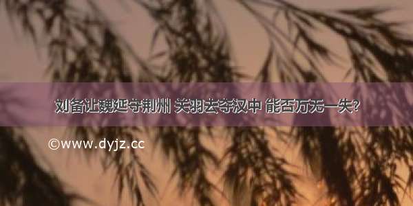 刘备让魏延守荆州 关羽去夺汉中 能否万无一失？