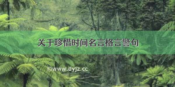 关于珍惜时间名言格言警句