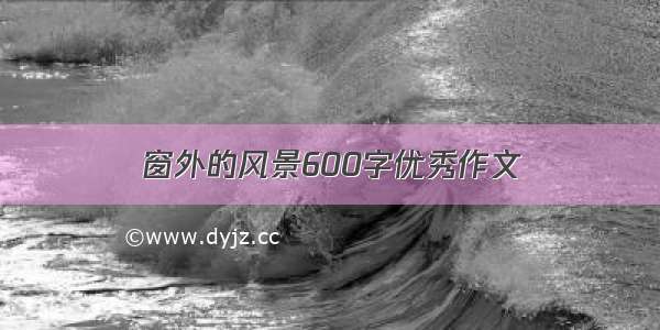 窗外的风景600字优秀作文