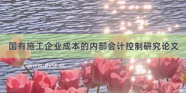 国有施工企业成本的内部会计控制研究论文