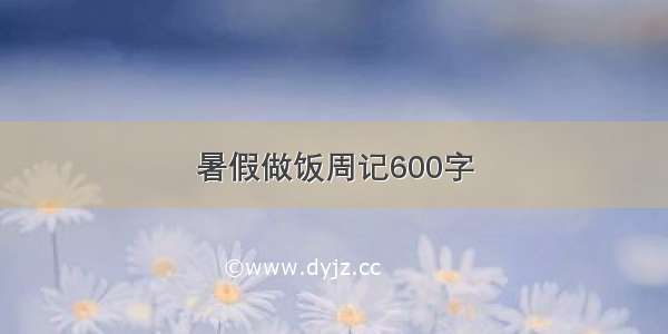 暑假做饭周记600字