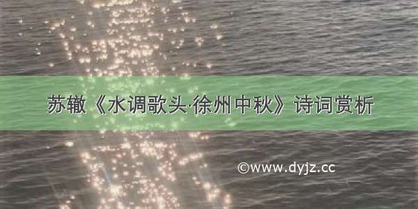 苏辙《水调歌头·徐州中秋》诗词赏析