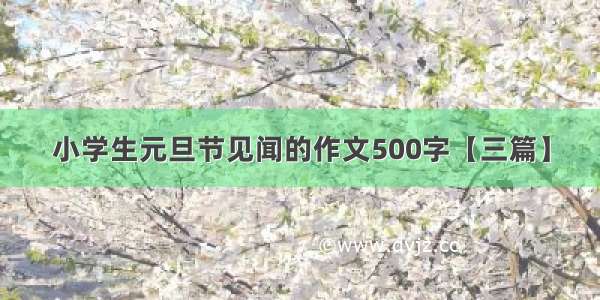 小学生元旦节见闻的作文500字【三篇】