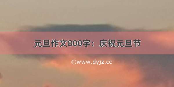 元旦作文800字：庆祝元旦节