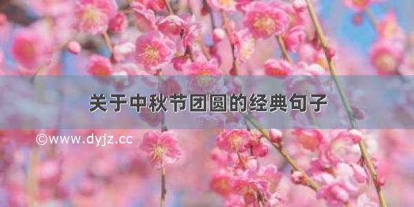 关于中秋节团圆的经典句子