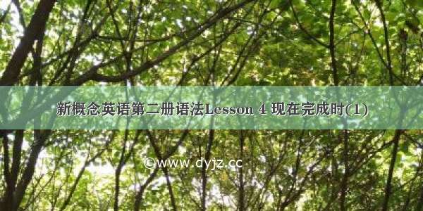 新概念英语第二册语法Lesson 4 现在完成时(1)