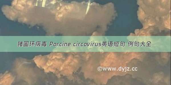 猪圆环病毒 Porcine circovirus英语短句 例句大全