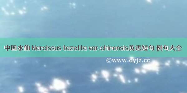 中国水仙 Narcissus tazetta var.chinensis英语短句 例句大全