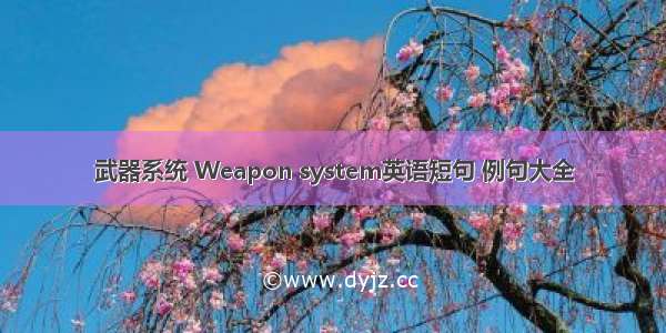 武器系统 Weapon system英语短句 例句大全