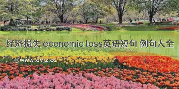 经济损失 economic loss英语短句 例句大全