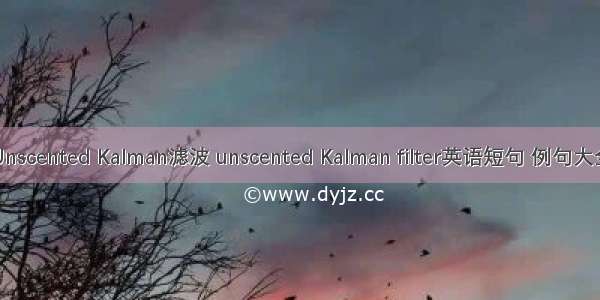 Unscented Kalman滤波 unscented Kalman filter英语短句 例句大全