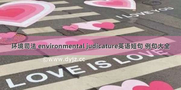环境司法 environmental judicature英语短句 例句大全