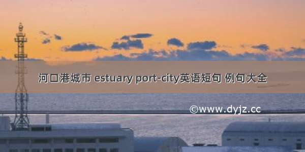 河口港城市 estuary port-city英语短句 例句大全