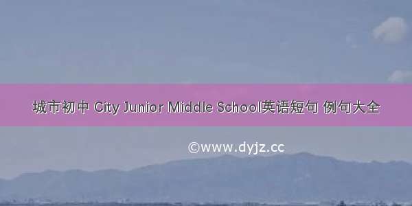 城市初中 City Junior Middle School英语短句 例句大全