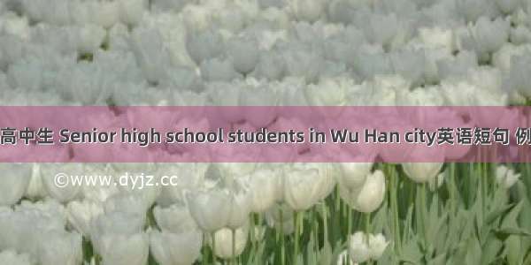武汉市高中生 Senior high school students in Wu Han city英语短句 例句大全