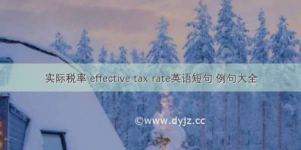 实际税率 effective tax rate英语短句 例句大全