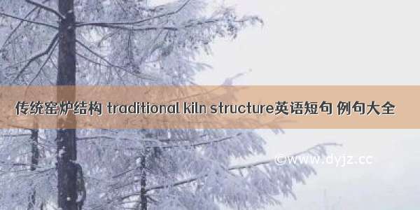 传统窑炉结构 traditional kiln structure英语短句 例句大全