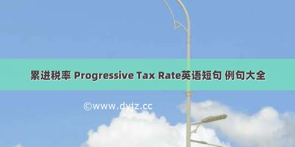 累进税率 Progressive Tax Rate英语短句 例句大全