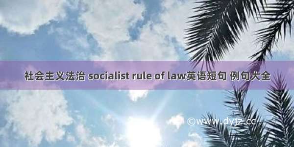 社会主义法治 socialist rule of law英语短句 例句大全