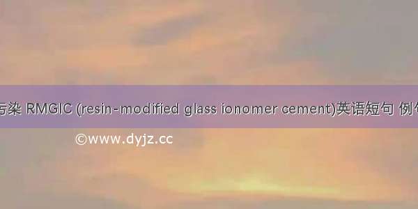 血液污染 RMGIC (resin-modified glass ionomer cement)英语短句 例句大全