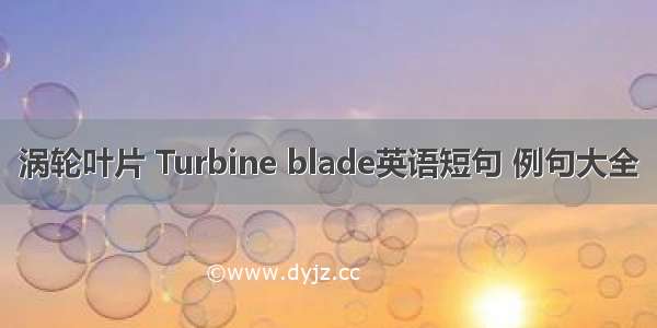 涡轮叶片 Turbine blade英语短句 例句大全