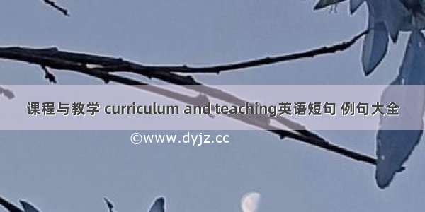 课程与教学 curriculum and teaching英语短句 例句大全