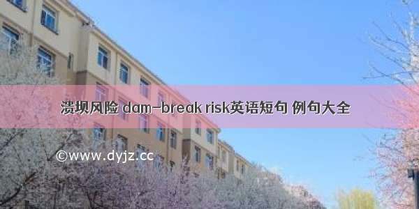 溃坝风险 dam-break risk英语短句 例句大全