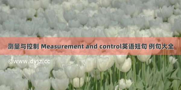 测量与控制 Measurement and control英语短句 例句大全